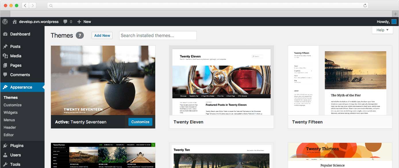 Screenshot of WordPress dashboard Screenshot of WordPress dashboard