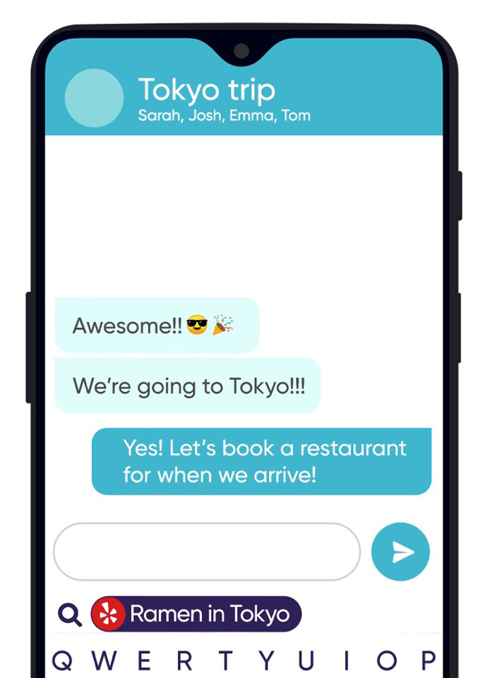 Screenshot of Fleksy app on mobile device Screenshot of Fleksy app on mobile device