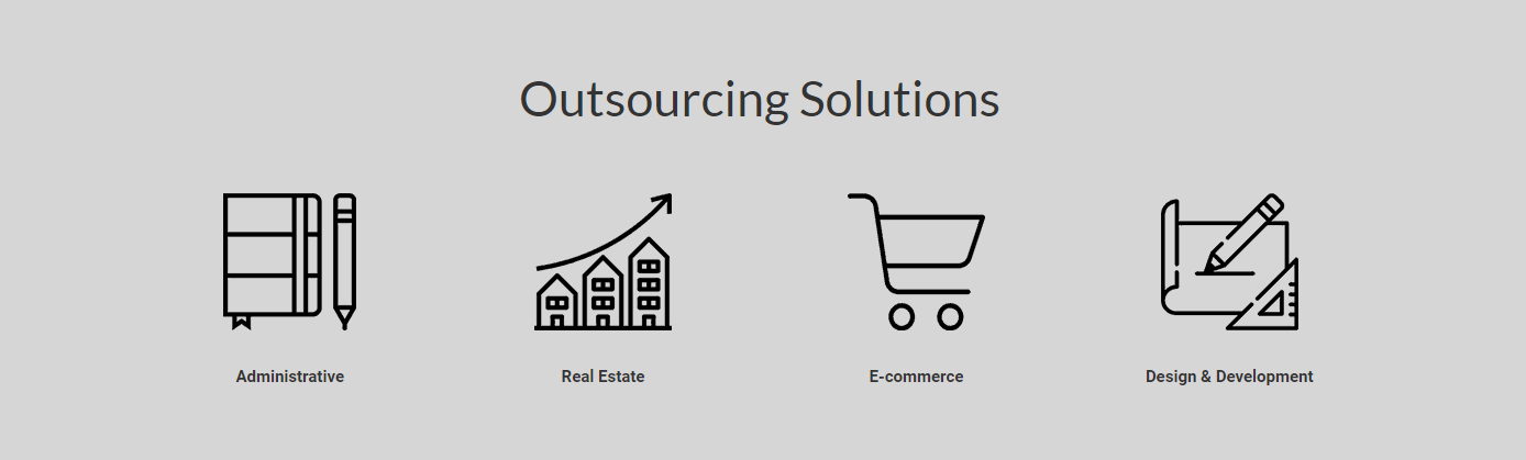 Icons demonstrating breadth of services Icons demonstrating breadth of services