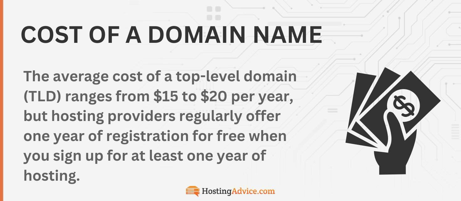 Cost of a Domain Name infographic
